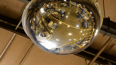 Acrylic Industrial Dome Mirror 180 Degrees Distance Covered 48 Ft - Creative Coating Solutions